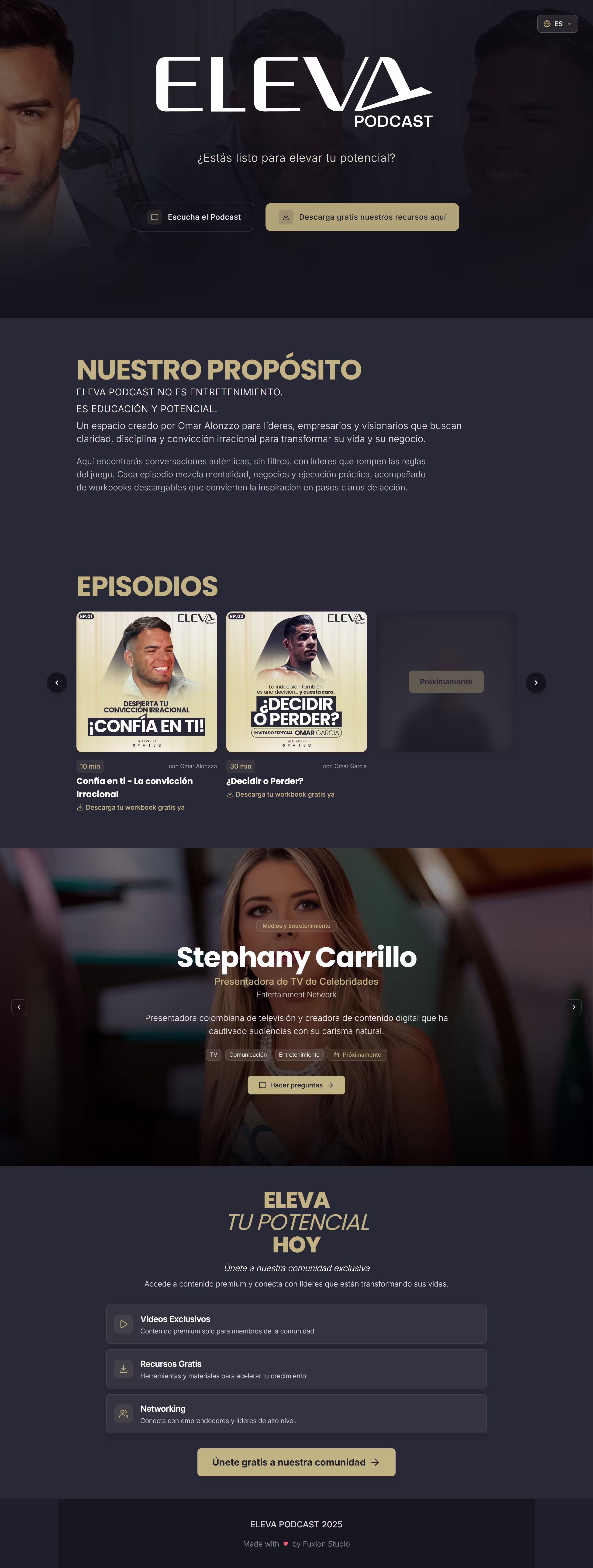 Eleva Podcast full page